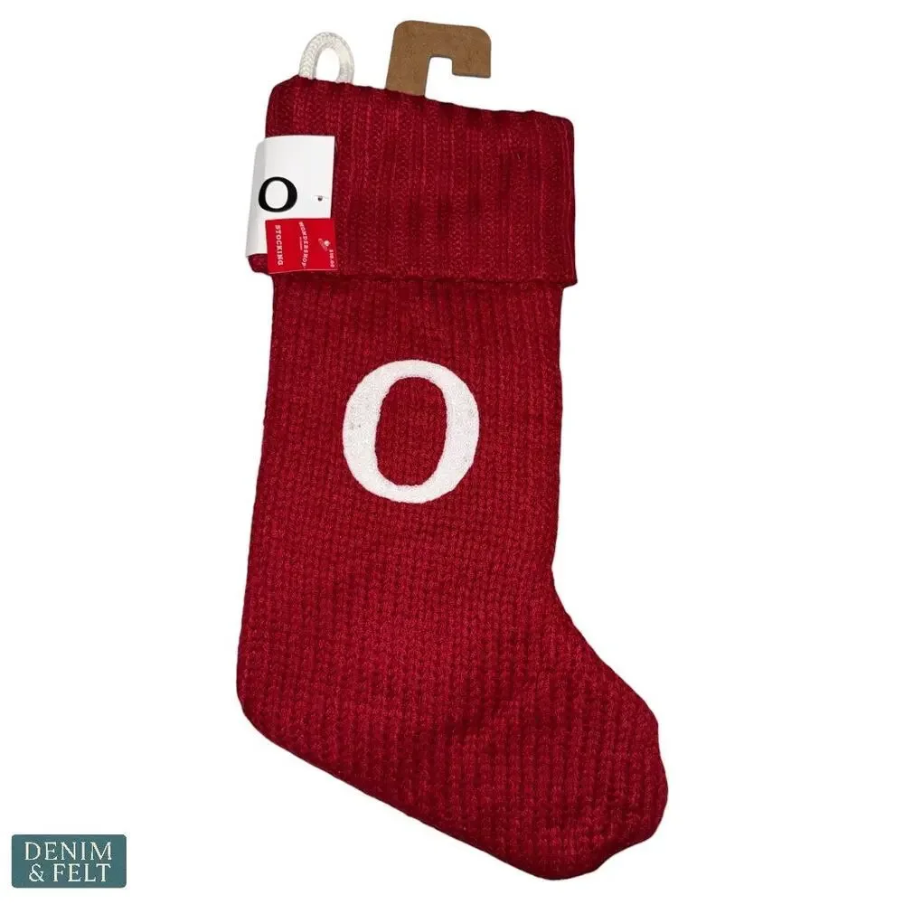 NEW Wondershop Red Knit Monogram Christmas Stocking Letter O‎ Holiday Decor